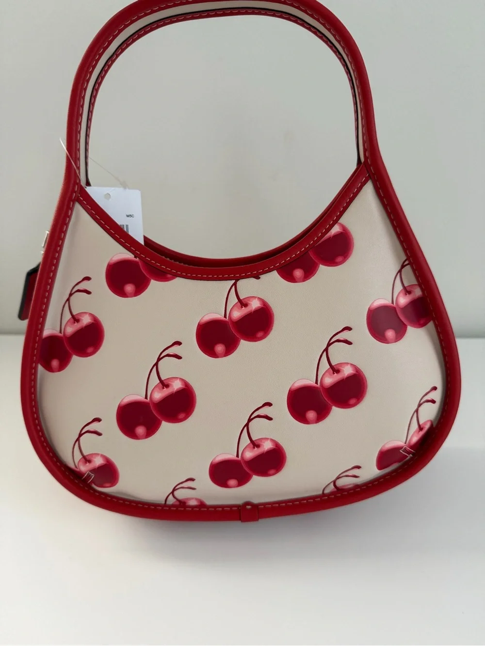 Coach Cream and Red Cherry Print Top-Handle Bag